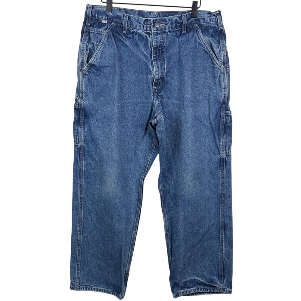 Carhartt Men's Relaxed Fit Heavy Duty Carpenter Cargo Denim Jeans 36 x 30